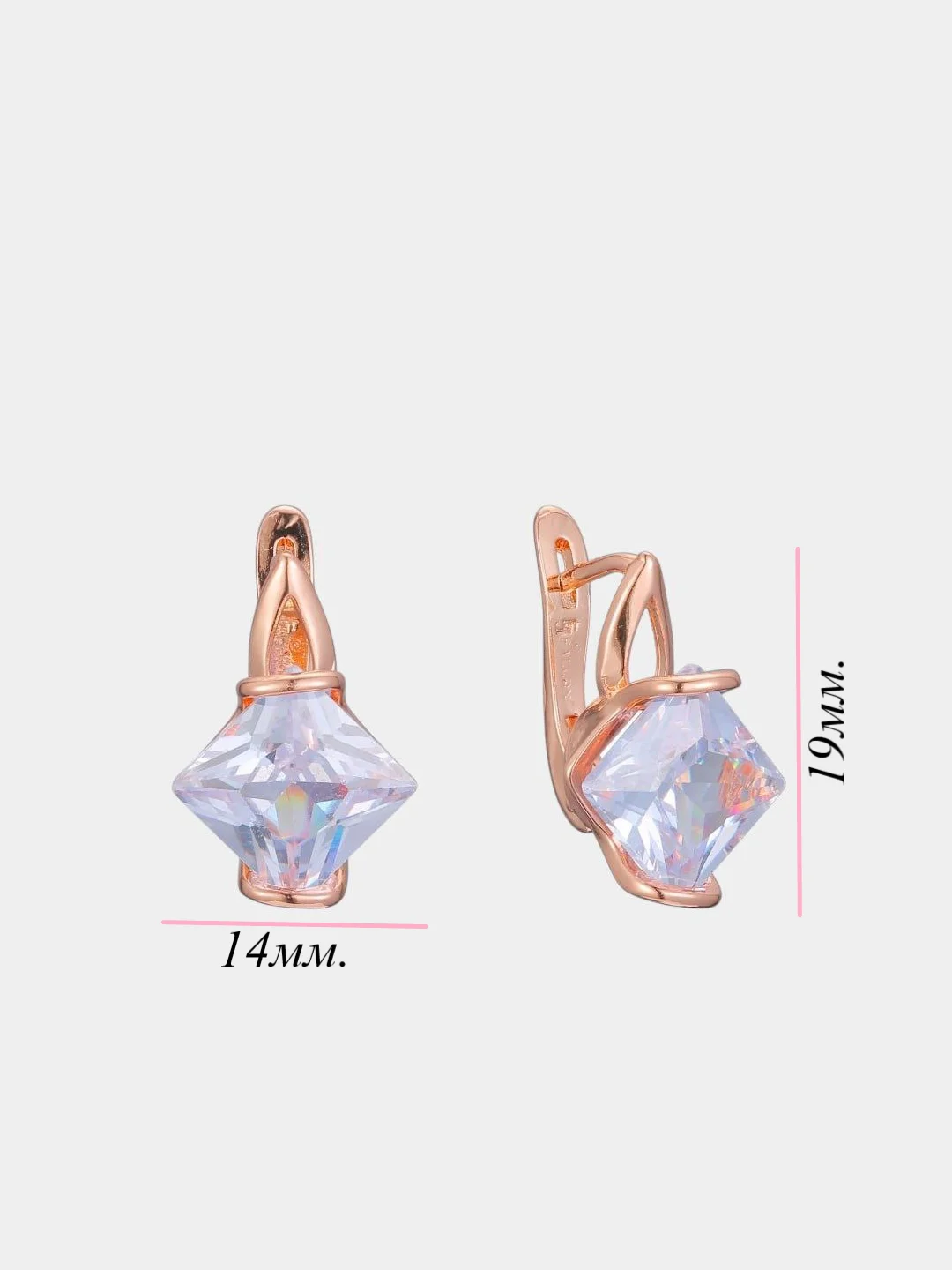 Кораллово-розовый серьги из медицинского сплава