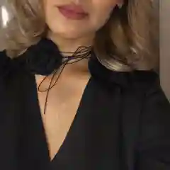 Чокер черный цветок Роза на шею