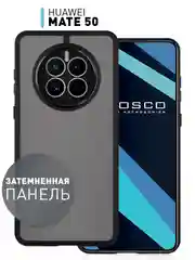 Черный чехол для Huawei Mate 50 пластиковый ROSCO противоударный с силиконовой окантовкой