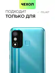 Прозрачный противоударный чехол BROSCORP для Itel A27, силиконовый, с усиленными углами, прозрачный