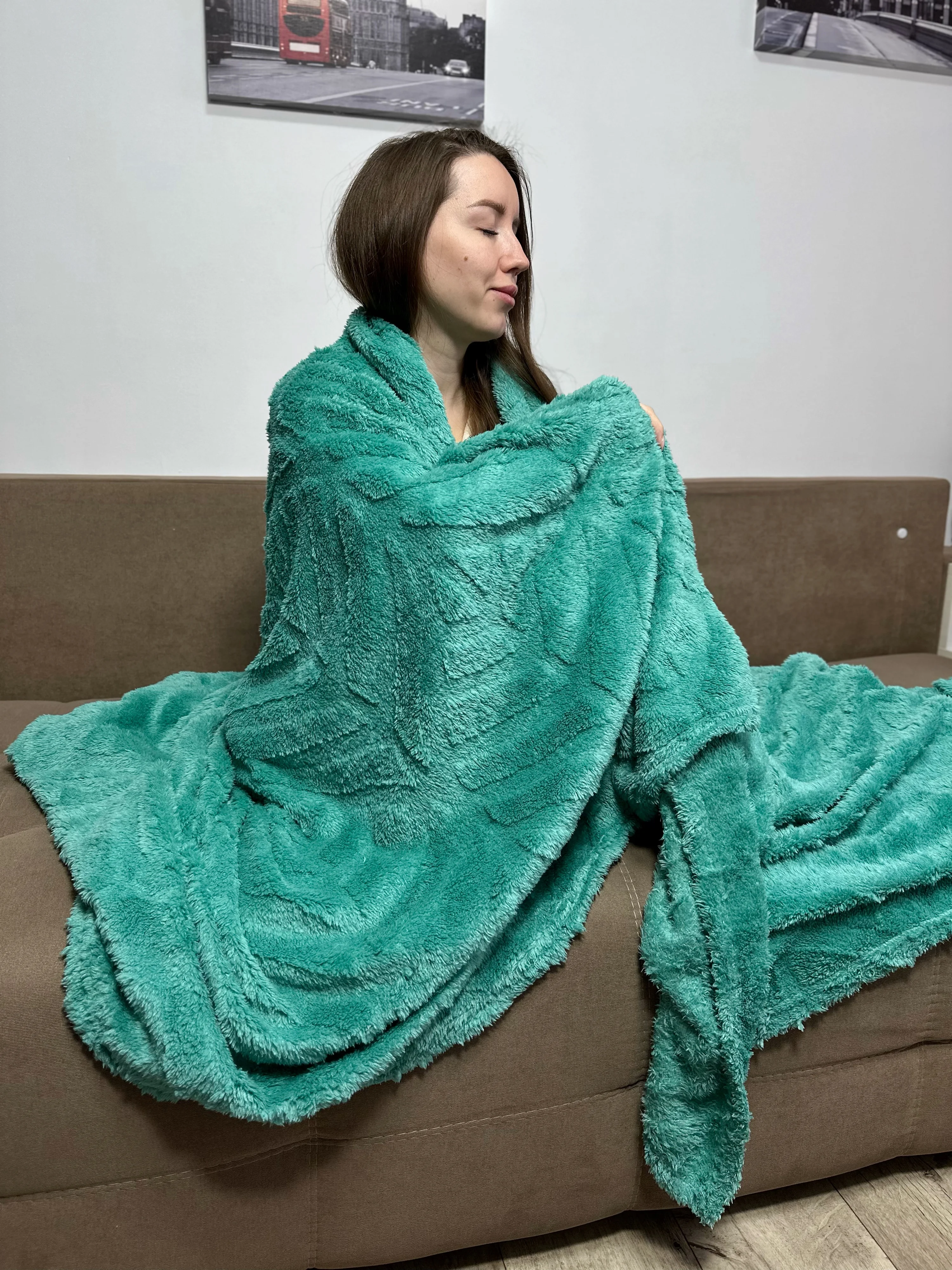 Тиффани плед покрывало на диван и кровать евро 200*220 плюшевый, однотонный, мягкий на подарок