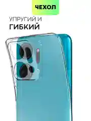 Прозрачный силиконовый чехол BROSCORP для Honor X7a с защитой камер и от прилипания