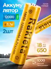 Аккумулятор 18650 Li-ion для фонаря 12000 mAh, 2 шт
