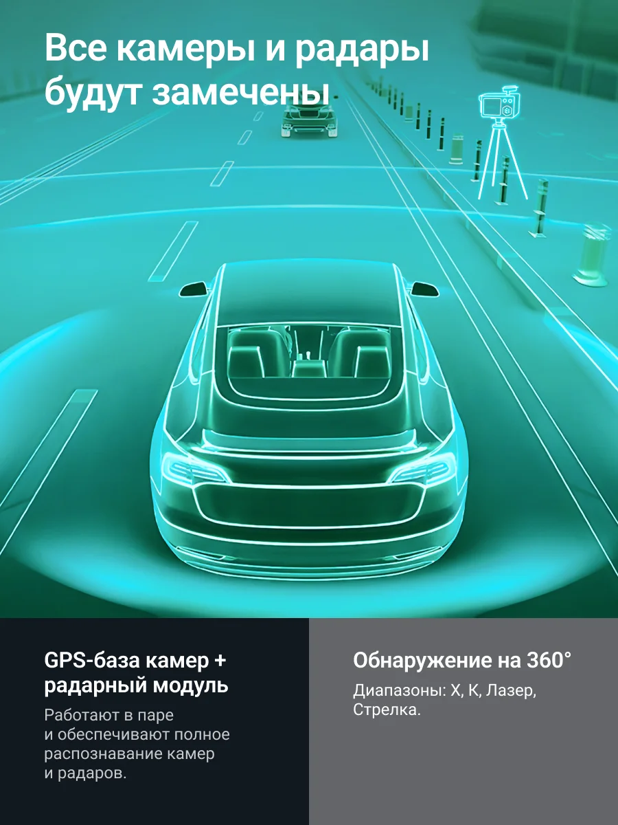 Черный сигнатурный радар-детектор Roadgid Detect-Pro Wi-Fi, автомобильный антирадар с GPS и WiFi