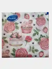 Белый салфетки новогодние бумажные, 2-хслойные, сервировочные