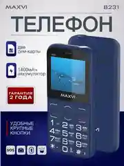 Синий мобильный телефон Maxvi B231