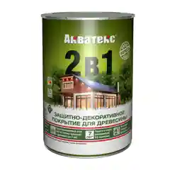 Акватекс 2 в 1, пропитка по дереву, цвет Белая, 0,8 л