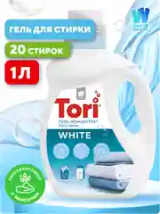 Жидкое средство для стирки белья: Концентрированный гель для стирки Tori White, 1л