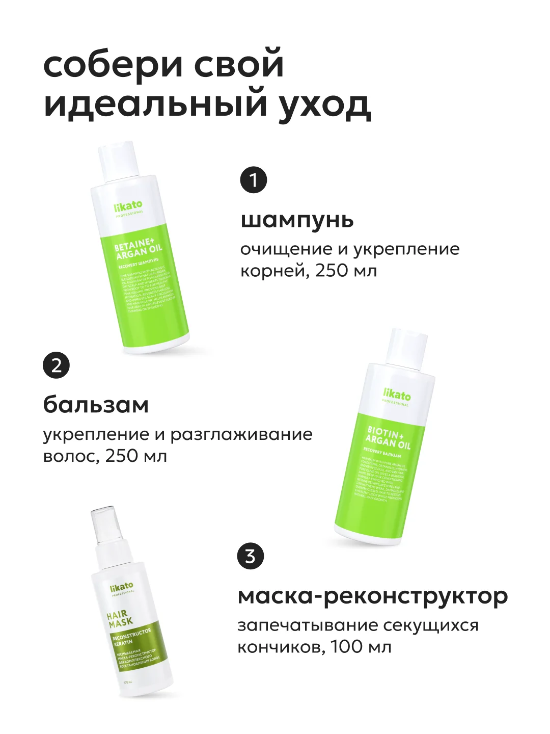 Likato Professional Несмываемая маска-реконструктор для восстановления волос, 100 мл