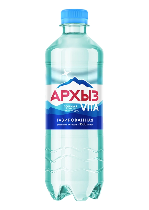 Архыз Vita минеральная природная вода, газированная, 0,5 л