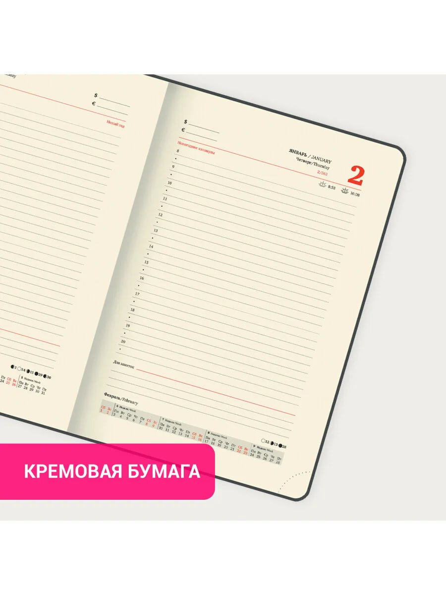 Ежедневник датированный 2025 Brauberg, планер планинг записная книжка А5, под кожу