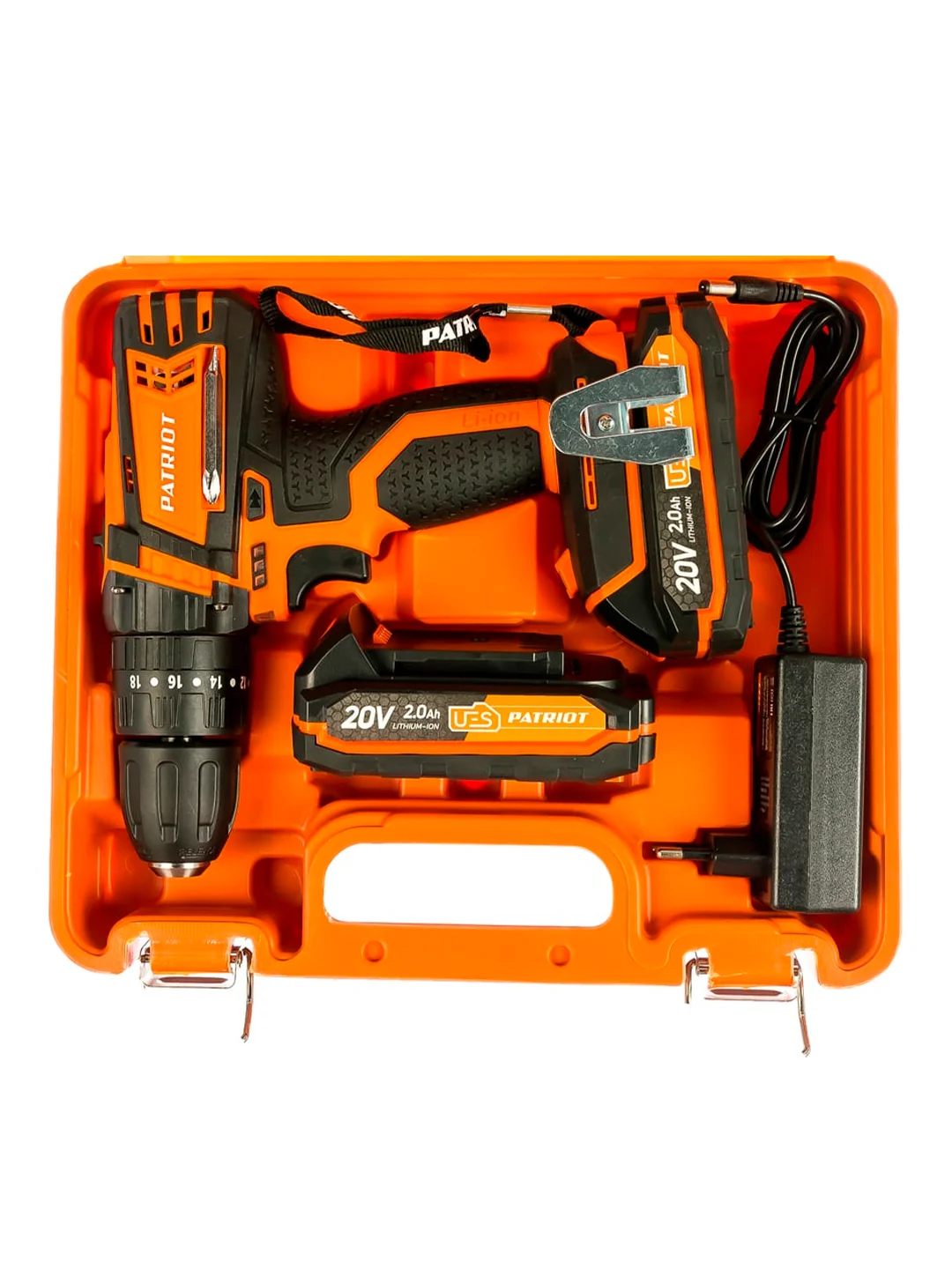 Дрель-шуруповерт аккумуляторная Patriot BR 201UES-H, 20 В, 2 x 2 Ач Li-ion, ЗУ