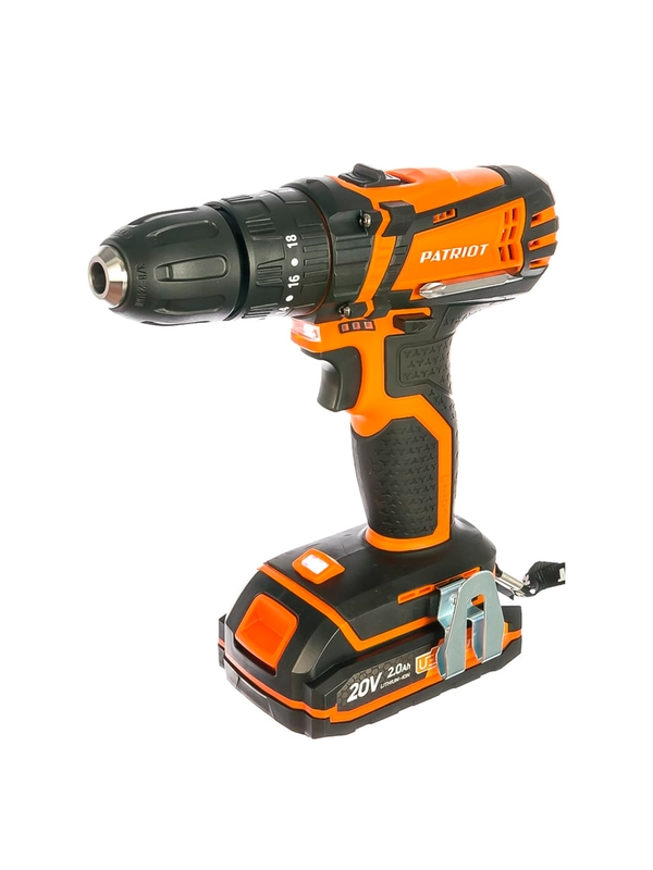 Дрель-шуруповерт аккумуляторная Patriot BR 201UES-H, 20 В, 2 x 2 Ач Li-ion, ЗУ