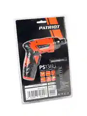 Отвертка аккумуляторная Patriot PS 136Li, 3,6 В, 1,5 Ач Li-ion, комплект бит
