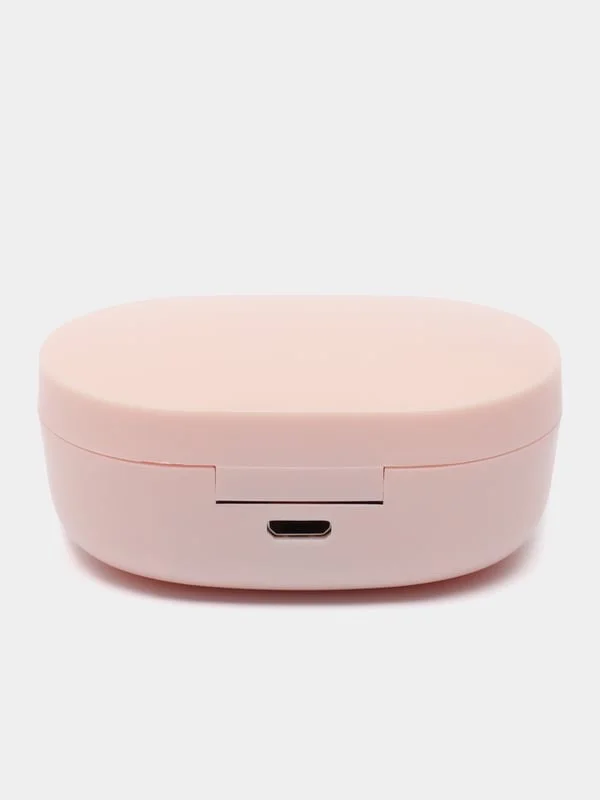 Розовый наушники Беспроводные MPods A6S Bluetooth, с микрофоном