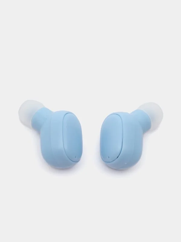 Голубой наушники Беспроводные MPods A6S Bluetooth, с микрофоном