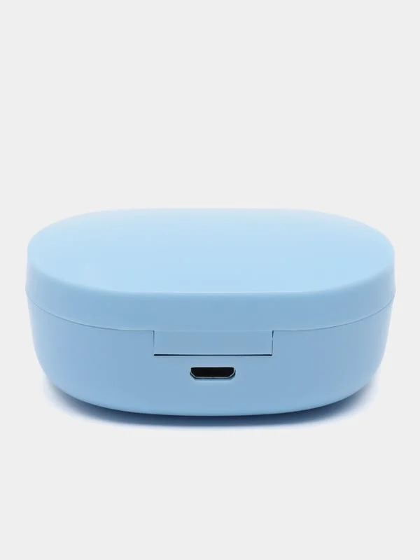 Голубой наушники Беспроводные MPods A6S Bluetooth, с микрофоном