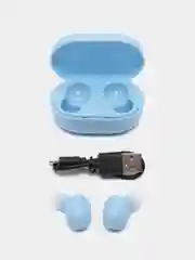 Голубой наушники Беспроводные MPods A6S Bluetooth, с микрофоном