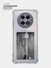 Прозрачный чехол для Realme 12 5G (Реалми 12 5 Джи), с карманом для карт, прозрачный
