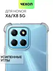 Противоударный чехол BROSCORP для Honor X6 и X8 5G силиконовый, с усиленными углами