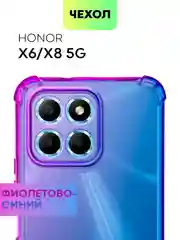 Противоударный чехол BROSCORP для Honor X6 и X8 5G силиконовый, с усиленными углами