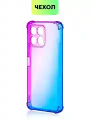 Розовый противоударный чехол BROSCORP для Honor X6 и X8 5G силиконовый, с усиленными углами
