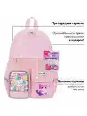 Рюкзак школьный для девочки, ранец, портфель, набор с термо нашивками, 40х29х14см Brauberg