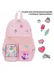 Рюкзак школьный для девочки, ранец, портфель, набор с термо нашивками, 40х29х14см Brauberg