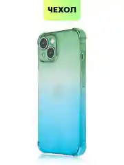 Лайм чехол для iPhone 15, 14, Pro, Max, Plus, силиконовый, BROSCORP, противоударный, углы, карман
