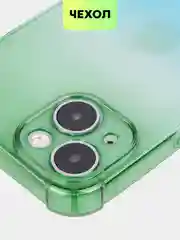 Лайм чехол для iPhone 15, 14, Pro, Max, Plus, силиконовый, BROSCORP, противоударный, углы, карман