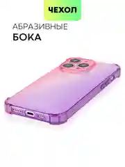 Розовый чехол для iPhone 15, 14, Pro, Max, Plus, силиконовый, BROSCORP, противоударный, углы, карман