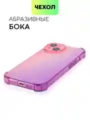 Розовый чехол для iPhone 15, 14, Pro, Max, Plus, силиконовый, BROSCORP, противоударный, углы, карман