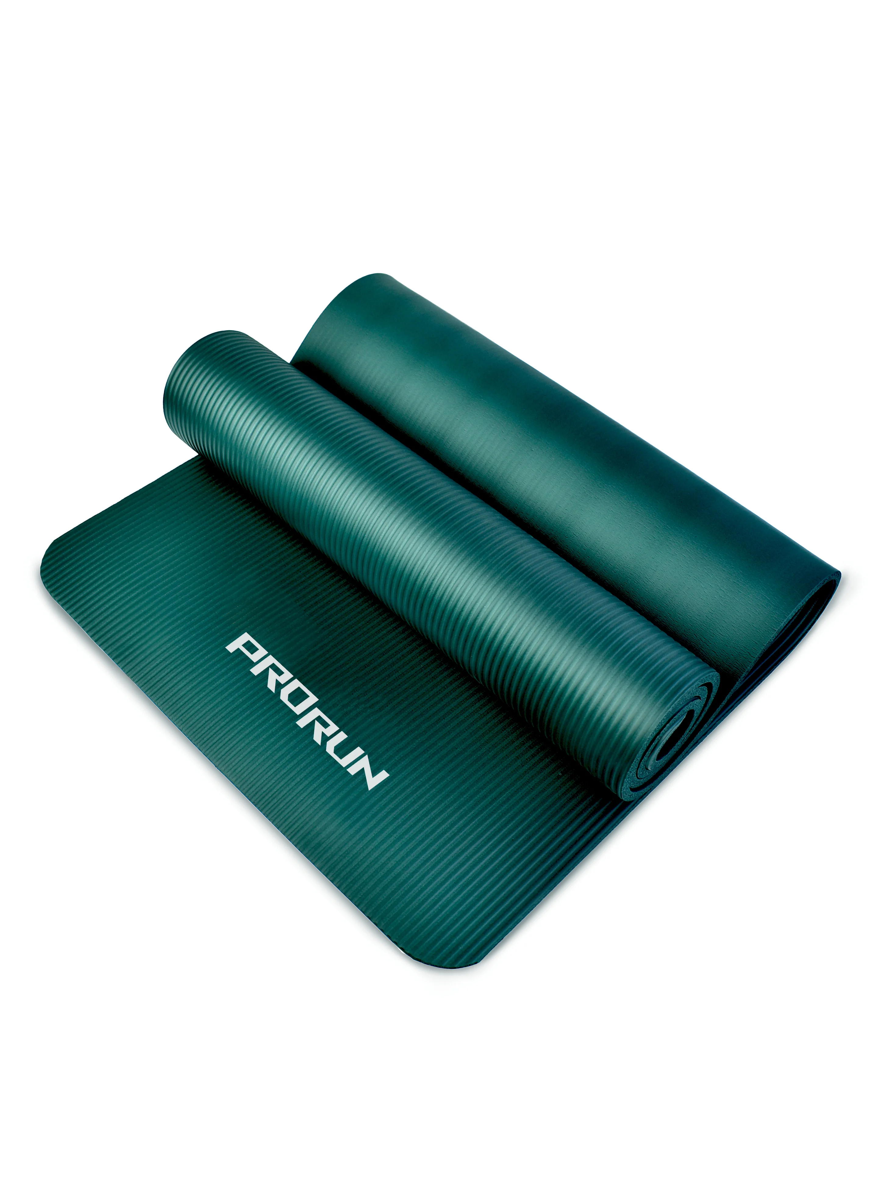 Тёмно-зелёный коврик для йоги и фитнеса ProRun, NBR, 183x61x1,0 см, черный, 100-5054