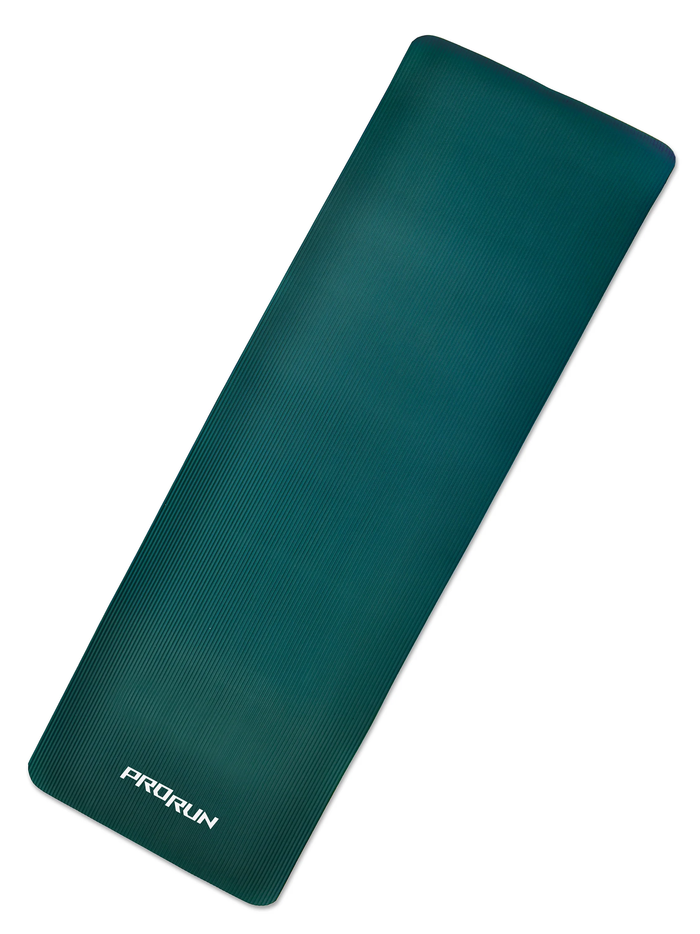 Тёмно-зелёный коврик для йоги и фитнеса ProRun, NBR, 183x61x1,0 см, черный, 100-5054