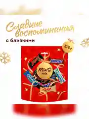 Сладкий подарок Minis Mix на Новый Год, набор конфет Snickers, Twix, Bounty, Milky Way, Mars 278г