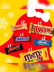 Сладкий подарок M&M's & Friends Праздничный колокольчик на Новый Год, набор конфет M&M's, Snickers, Twix, Milky Way, Mars 168г