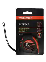 Рулетка Patriot MTP-3, с фиксатором, обрезиненная, 3 м x 16 мм