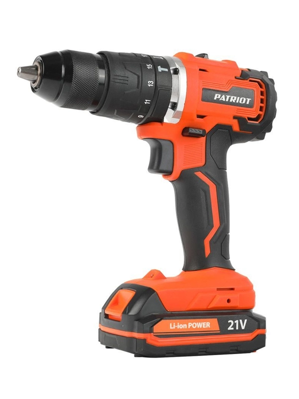 Дрель-шуруповерт аккумуляторная Patriot BR 210LI, 21 В, 2 x 2 Ач Li-ion, ЗУ