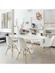 Стулья для кухни гостиной офиса Brabix, 4 штуки пластик белый, опоры дерево/металл, 532630