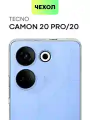 Прозрачный чехол для Tecno Camon 20 Pro, силиконовый, прозрачный, BROSCORP, защита камер
