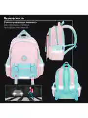 Рюкзак школьный для девочки, ранец, портфель 2 отделения и 3 кармана, 39х28х16 см Brauberg