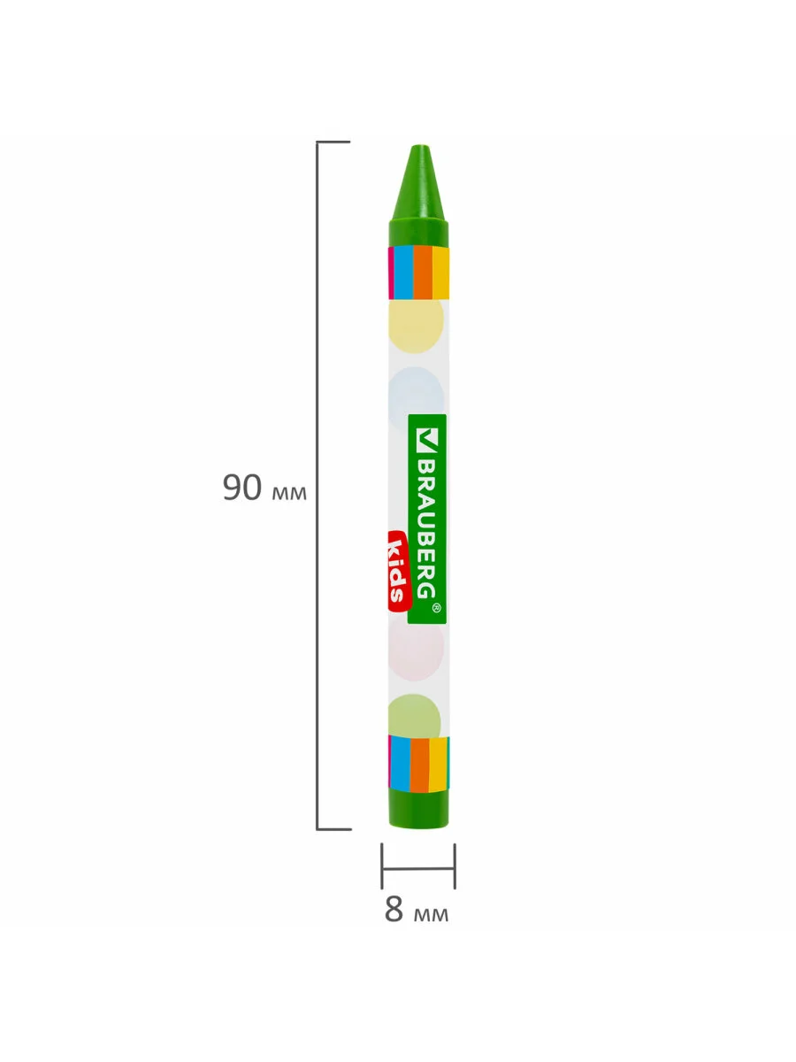 Восковые мелки для рисования Brauberg Kids, Набор 24 цвета, 271697
