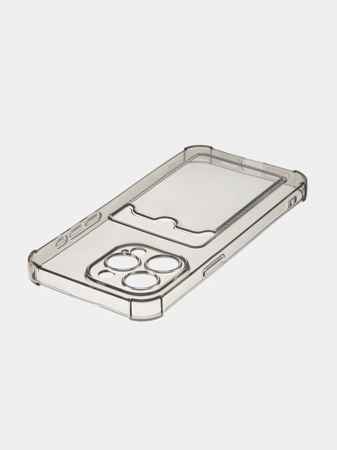 Серый чехол для iPhone 15, 14, Pro, Max, Plus, силиконовый, BROSCORP, противоударный, углы, карман