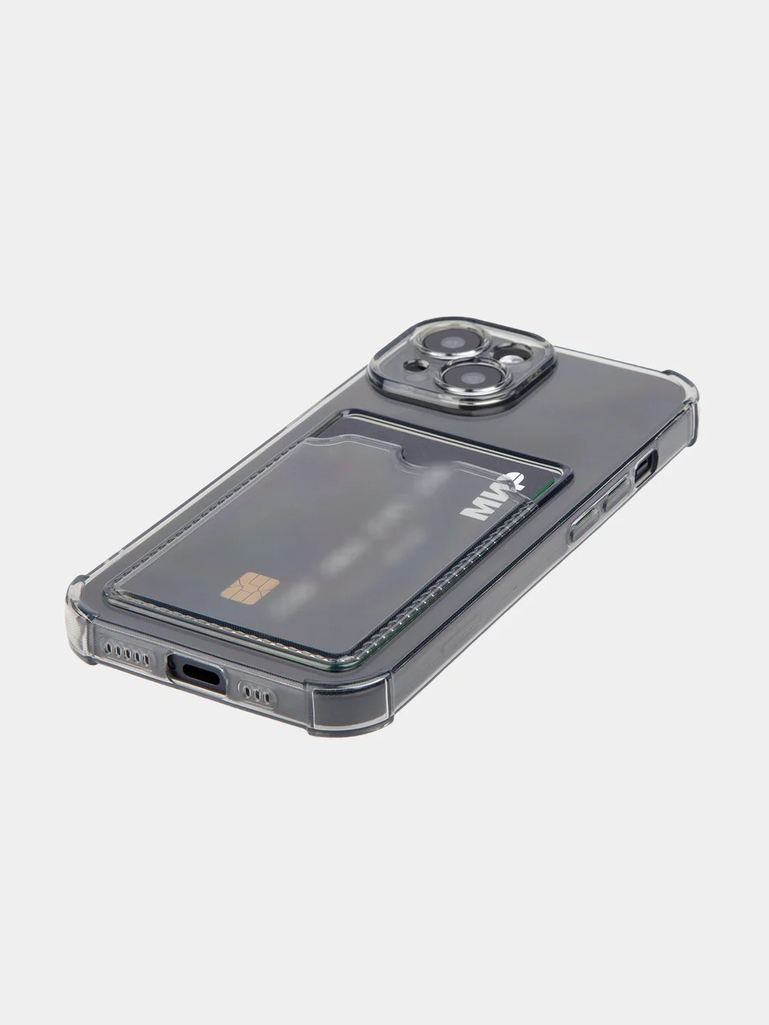 Серый чехол для iPhone 15, 14, Pro, Max, Plus, силиконовый, BROSCORP, противоударный, углы, карман