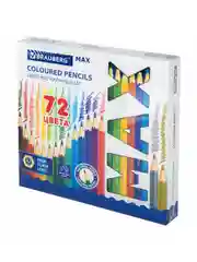 Карандаши цветные супермягкие яркие классические BRAUBERG MAX 72 цвета, грифель 3,3 мм