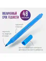 Фломастеры трехгранные 24 цвета, вентилируемый колпачок BRAUBERG "PREMIUM", ПВХ-упаковка