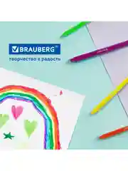 Фломастеры трехгранные 24 цвета, вентилируемый колпачок BRAUBERG "PREMIUM", ПВХ-упаковка