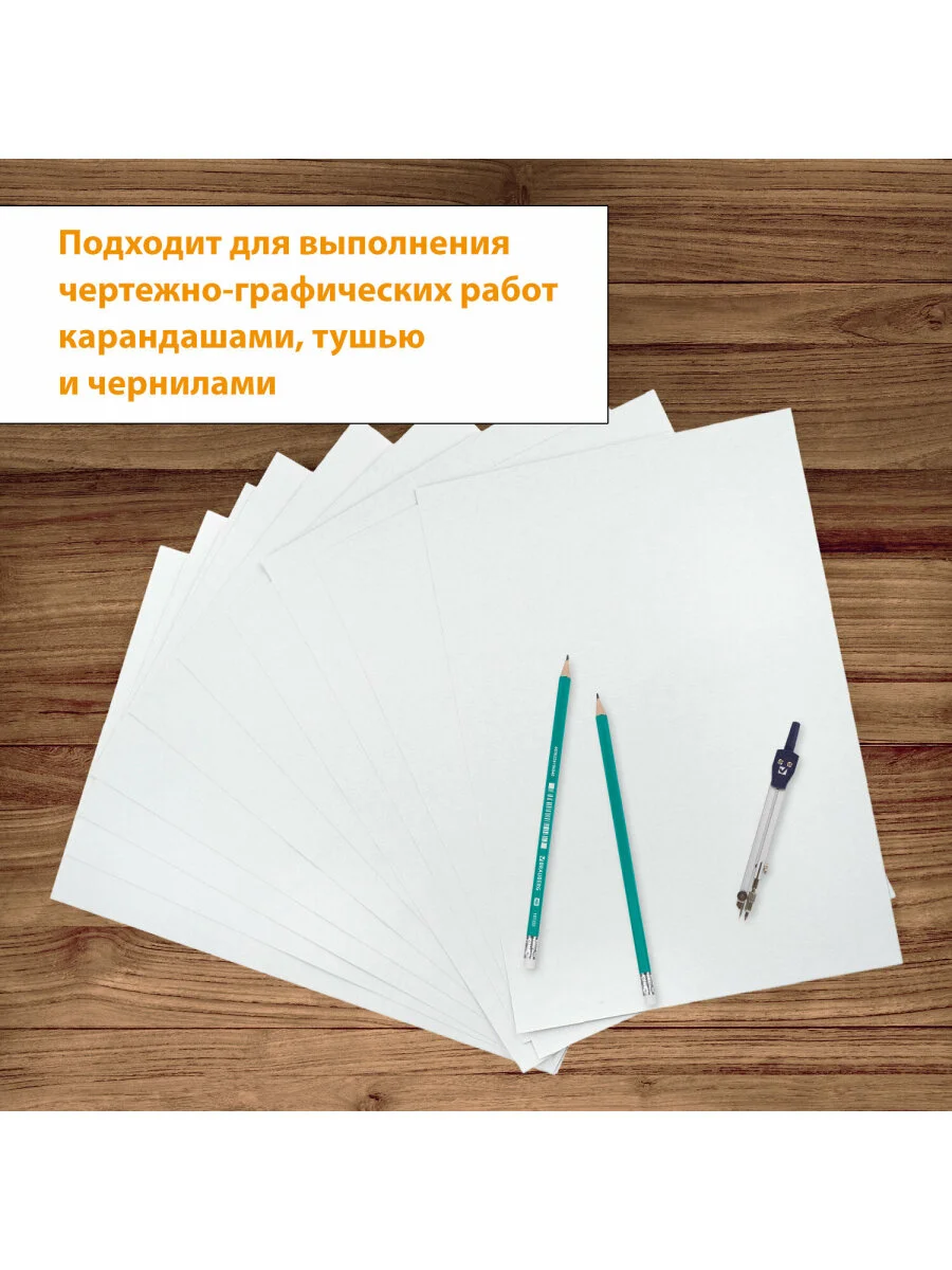 Папка с бумагой для черчения, творчества и рисования А4, 24 листа 200 г/м2 Brauberg 129255