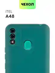 Силиконовый чехол BROSCORP для Itel A48, с матовым покрытием и защитой вокруг модуля камер