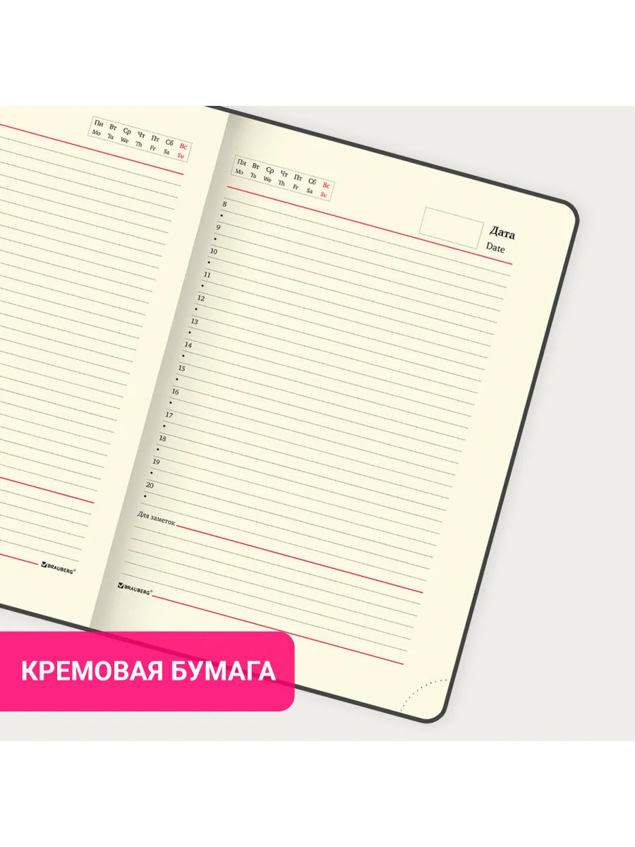Ежедневник недатированный BRAUBERG Status, 210 х 297 мм, А4, 160 л, черный